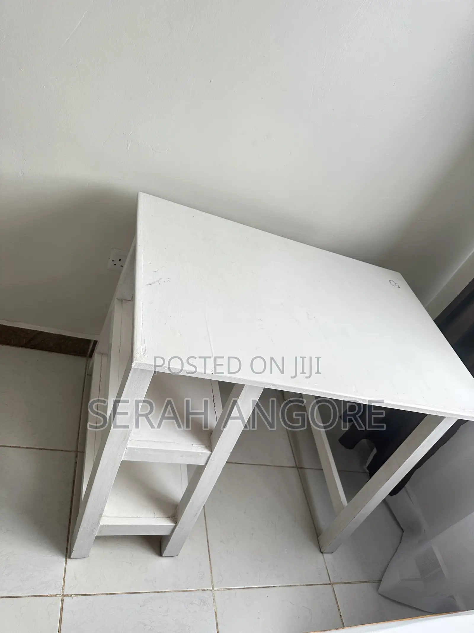 A Nice Very Durable White Study Table for Sale