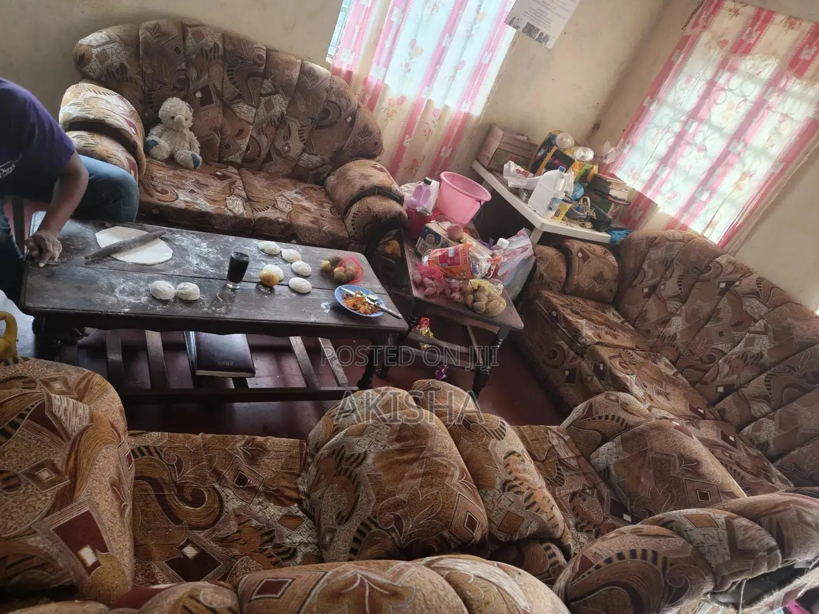 Second Hand 7 Seater Sofa Set and Second Hand 5 Seater Maroon Sofa.