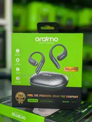 Oraimo OpenArc Bluetooth 5.4 Earbuds With Open-Ear Design in Black