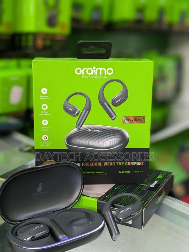 Oraimo OpenArc Bluetooth 5.4 Earbuds With Open-Ear Design in Black - thumbnail 2
