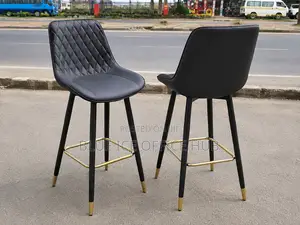 Bar Stool;Modern Black Bar Stool Chair With Gold Footrest