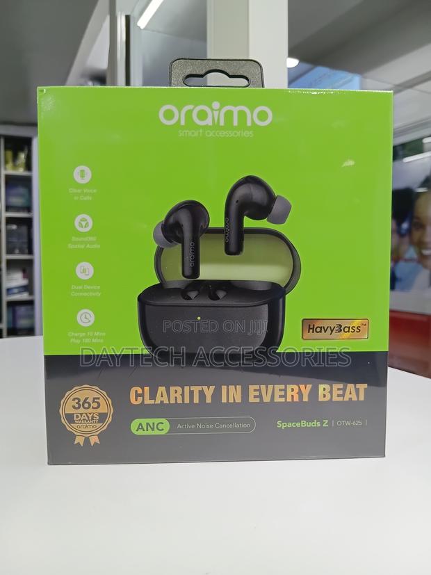 Oraimo Black SpaceBuds Z Wireless Earbuds With Bluetooth 5.4 - main view