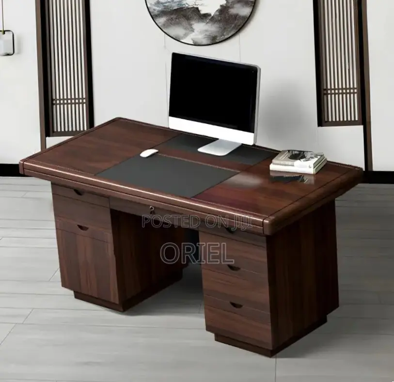 Office Desk : 1400MM Mahogany Staff Work Desk