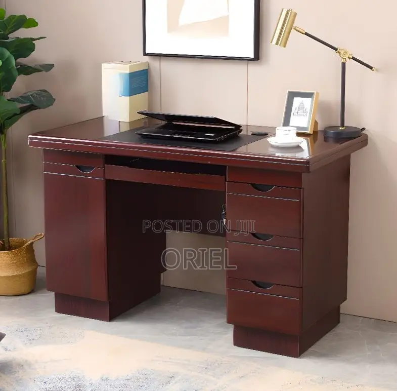Office Desk : 1400MM Mahogany Staff Work Desk