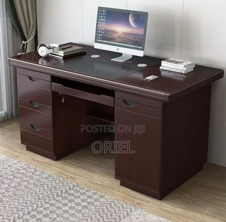 Office Desk : 1400MM Mahogany Staff Work Desk