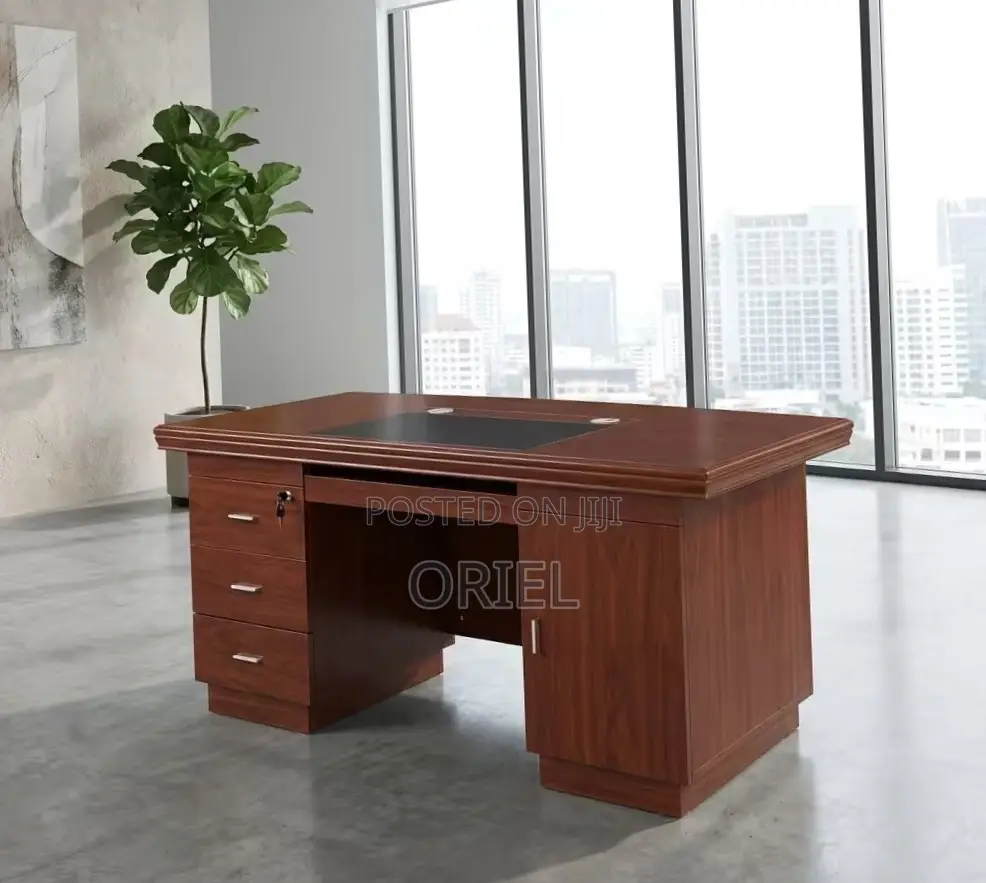 Office Desk : 1400MM Mahogany Staff Work Desk