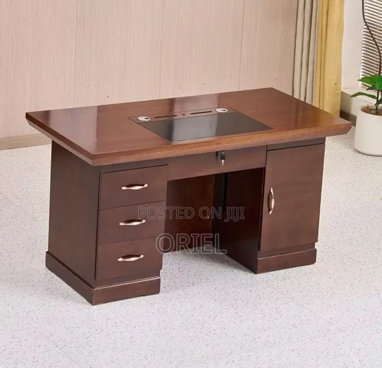 Office Desk : 1400MM Mahogany Staff Work Desk
