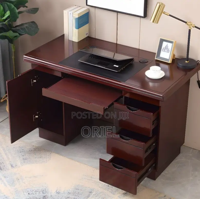 Office Desk : 1400MM Mahogany Staff Work Desk