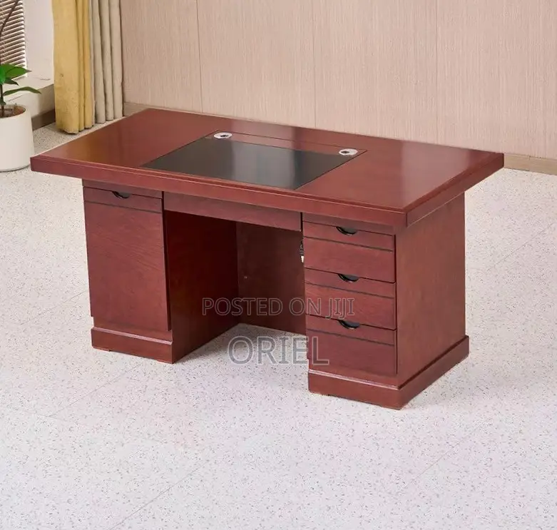 Office Desk : 1400MM Mahogany Staff Work Desk