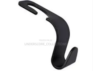 4 Generic, Black Car Seat Headrest Hooks