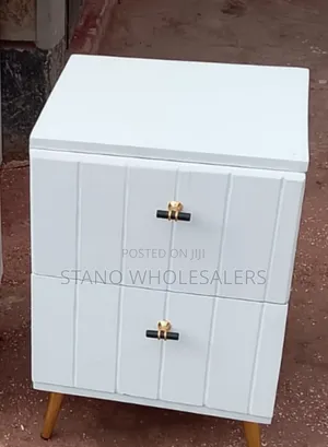 Executive White Bed Side Drawer