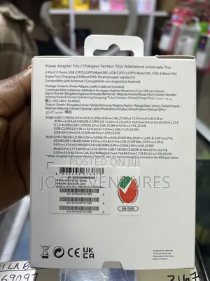 Samsung 65w PD Trio Charging Adapter With Type C-toC Charging Cable