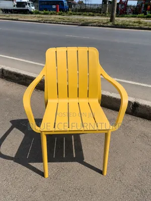 Dining Chairs;Modern Yellow Outdoor Chair With Armrests Durable Patio