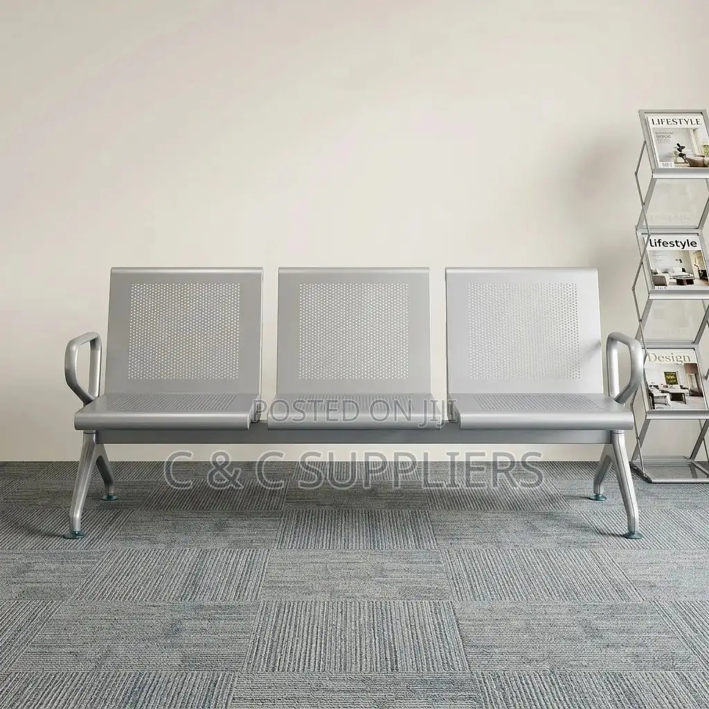 3-Seater Non Padded Bench With Armrest