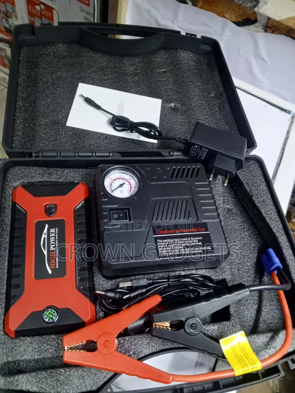 2-in-1 Car Jump Starter With Air Compressor Power Bank