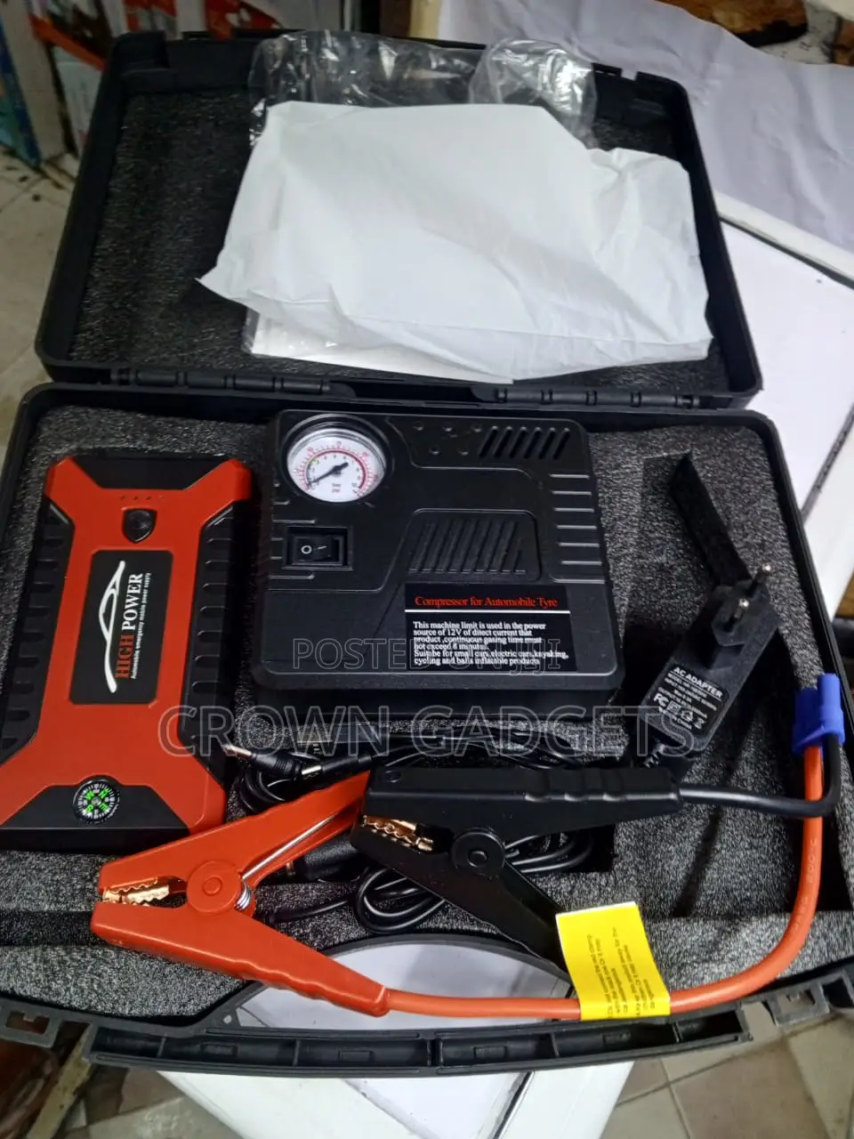 Car Jump Starter Air Pump Combo for Emergency Roadside Use