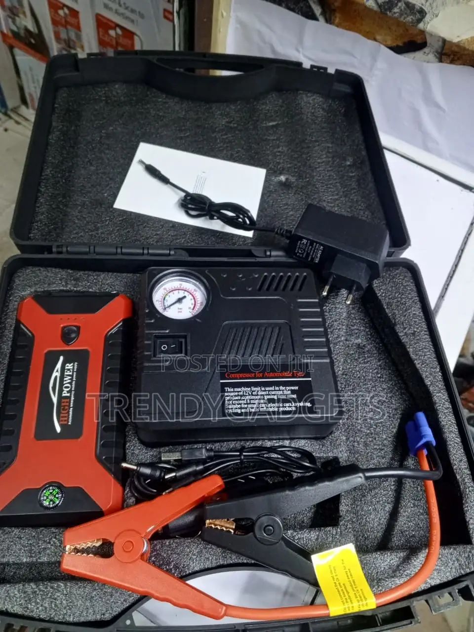 Car Jump Starter Air Pump Combo for Emergency Roadside Use