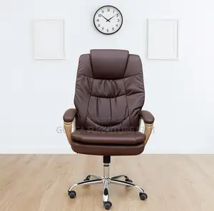 Office Chair; Brown Leather Office Chair