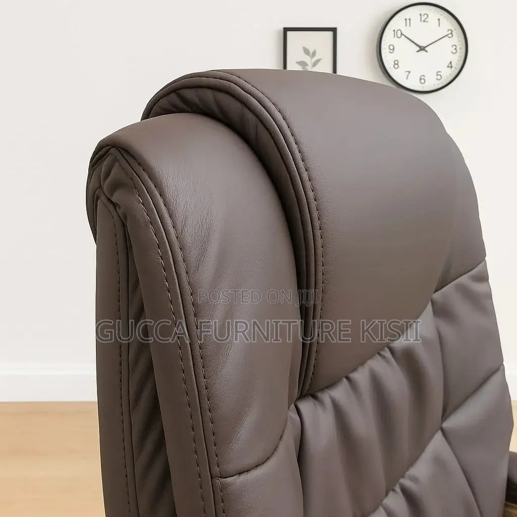 Office Chair; Brown Leather Office Chair
