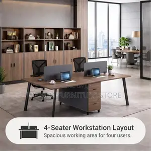 Office Workstation; Four Users MDF Wood Office Desk Station