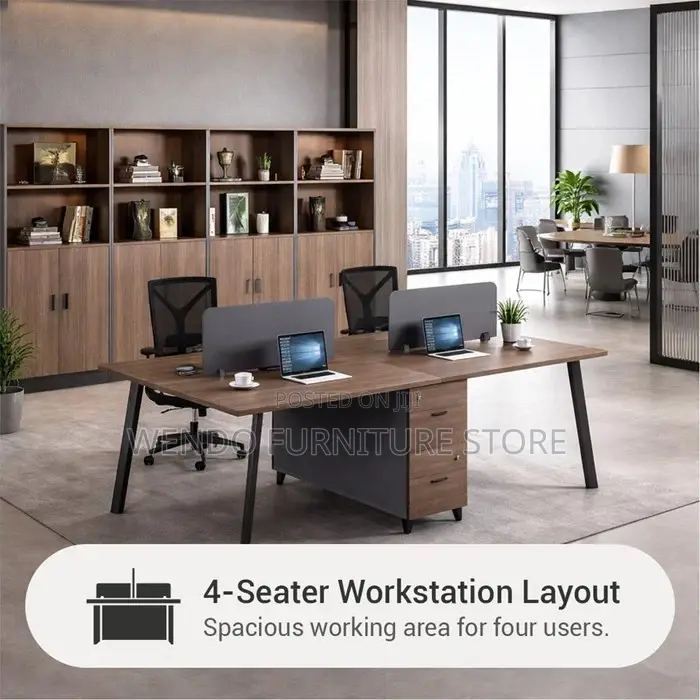 Office Workstation; Four Users MDF Wood Office Desk Station