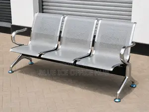 Office Chair:Silver Office 3 Seater Guest Chair