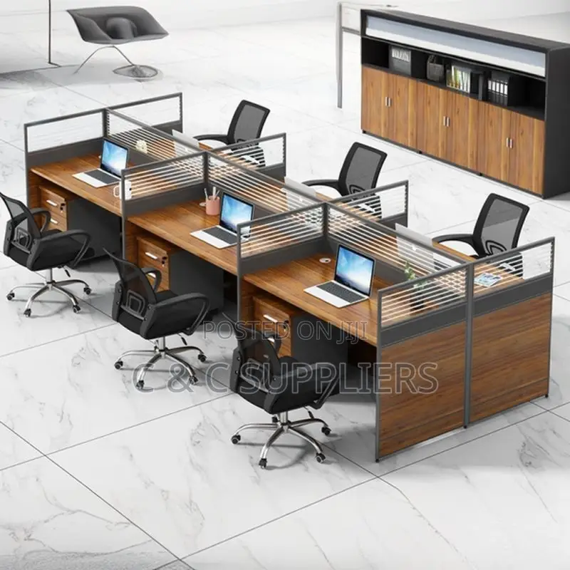 6-Seater Brown Workstation