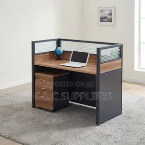 Office Brown 1 Seater Workstation.