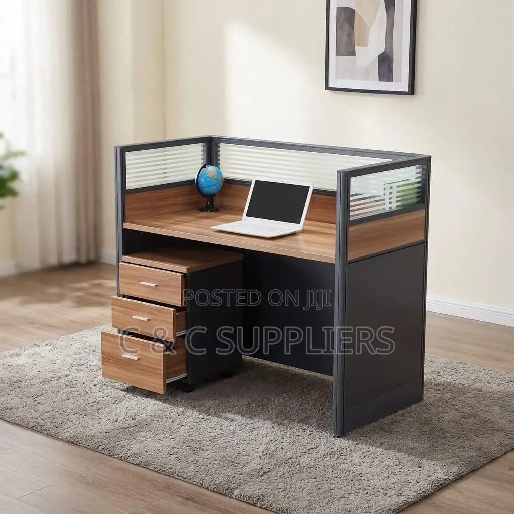 Office Brown 1 Seater Workstation.
