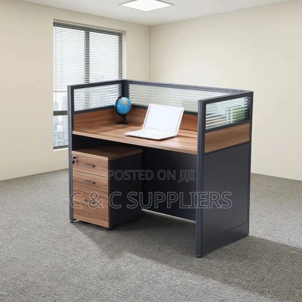 Office Brown 1 Seater Workstation.