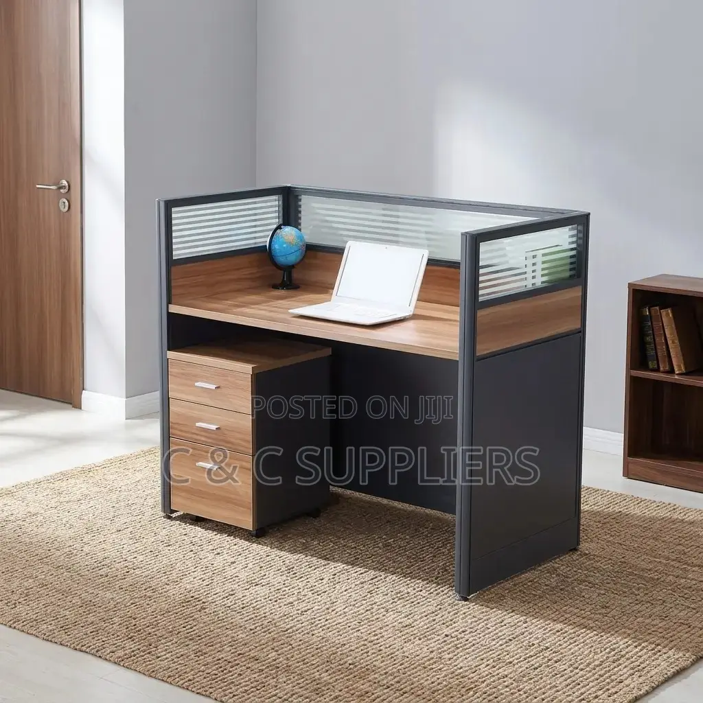 Office Brown 1 Seater Workstation.