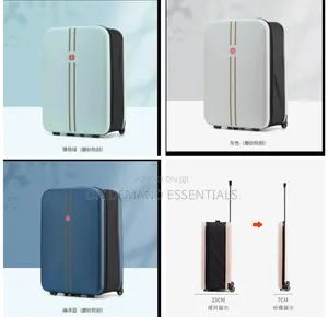 Collapsible Travel Luggage Bag With Wheels Lock