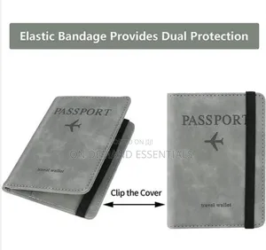 Passport Holder,RFID Thin Passport Wallet, Leather Surface