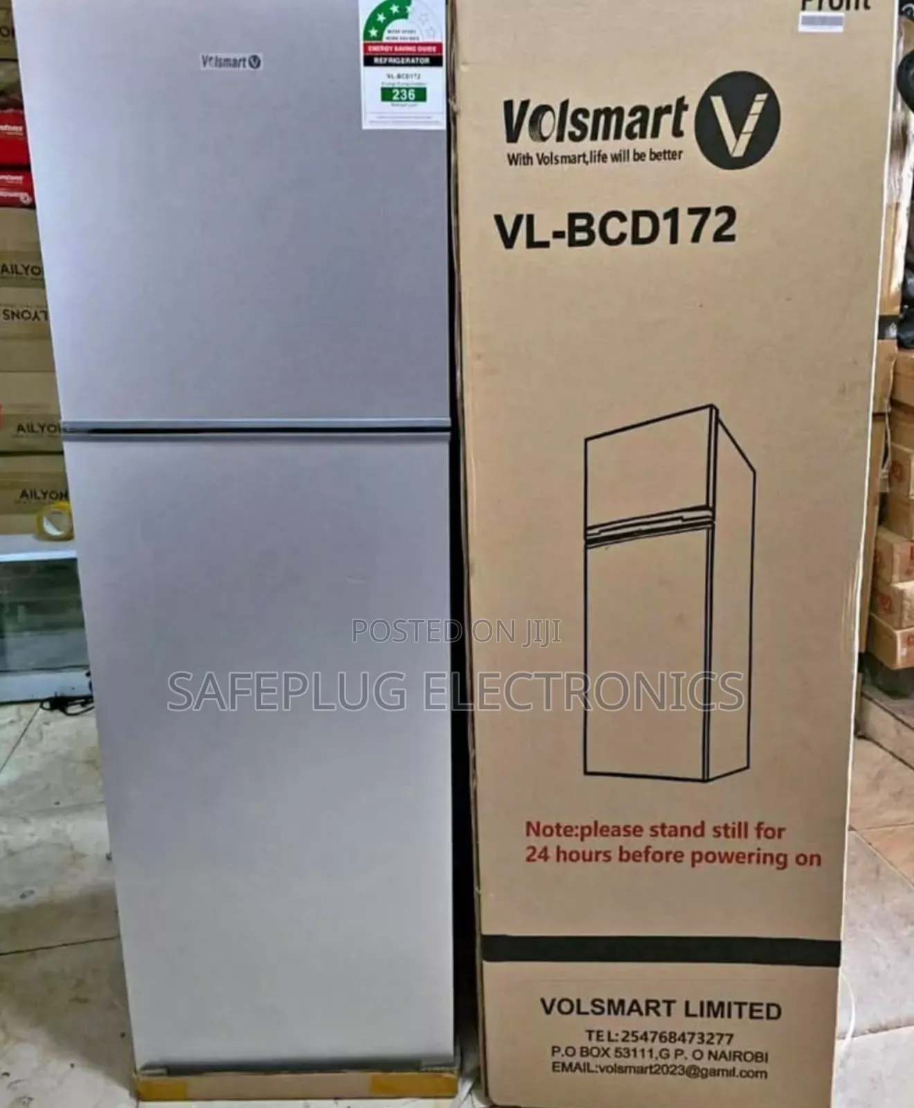 Volsmart 172L Refrigerator – Double Door Fridge Freezer