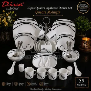39pcs Quadra Opalware Glass Dinner Sets 
Midnight