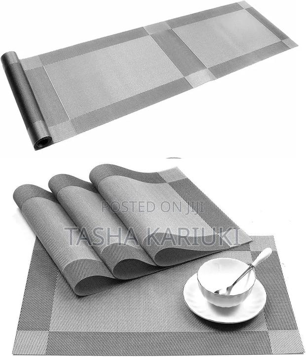 6Pcs PVC Table Mats + Table Runner Set - thumbnail 2