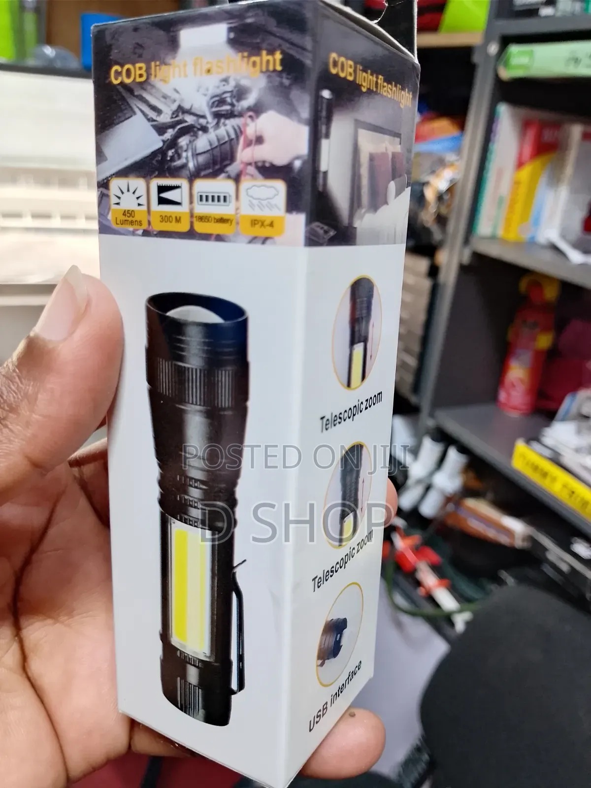Portable COB Light Flashlight