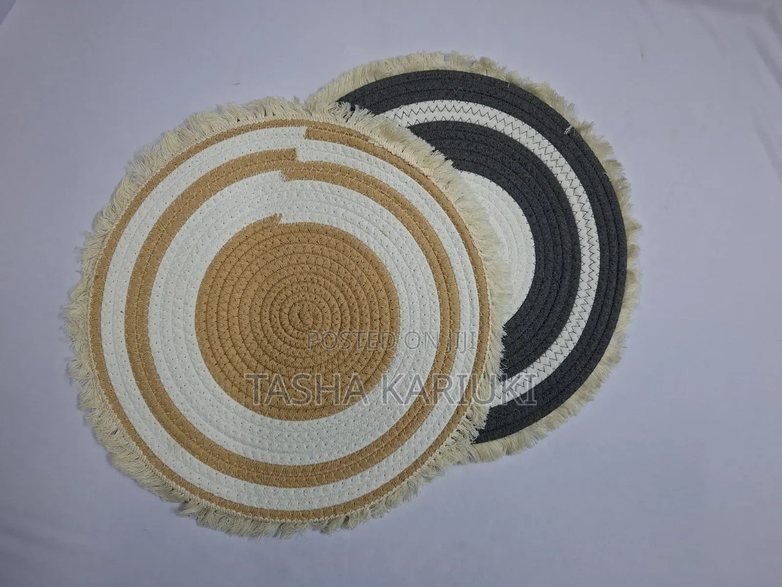 Cotton Rope Woven Placemat – Available in Grey Beige