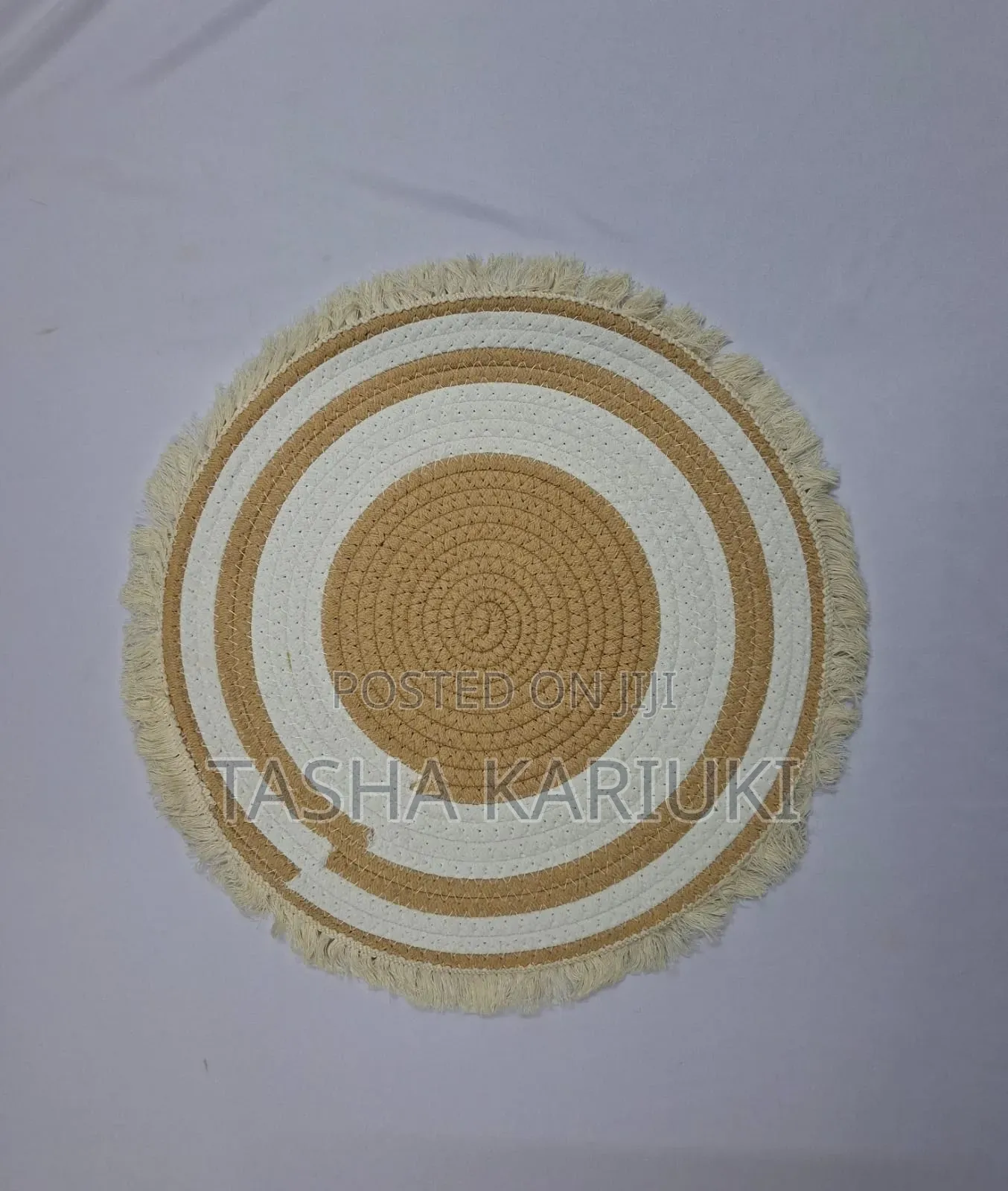 Elegant Woven Table Mat – Grey Beige