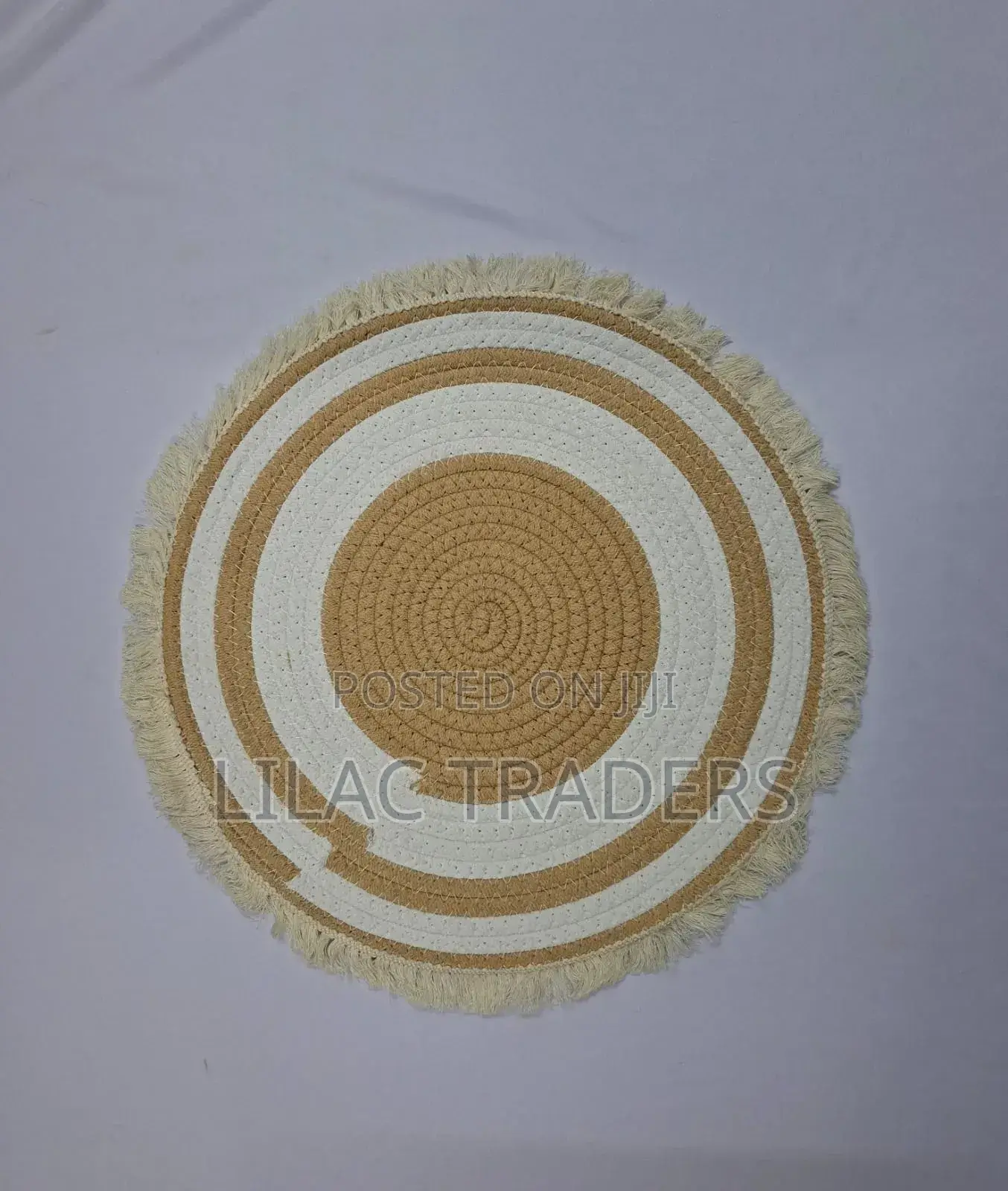 Elegant Woven Table Mat – Grey Beige