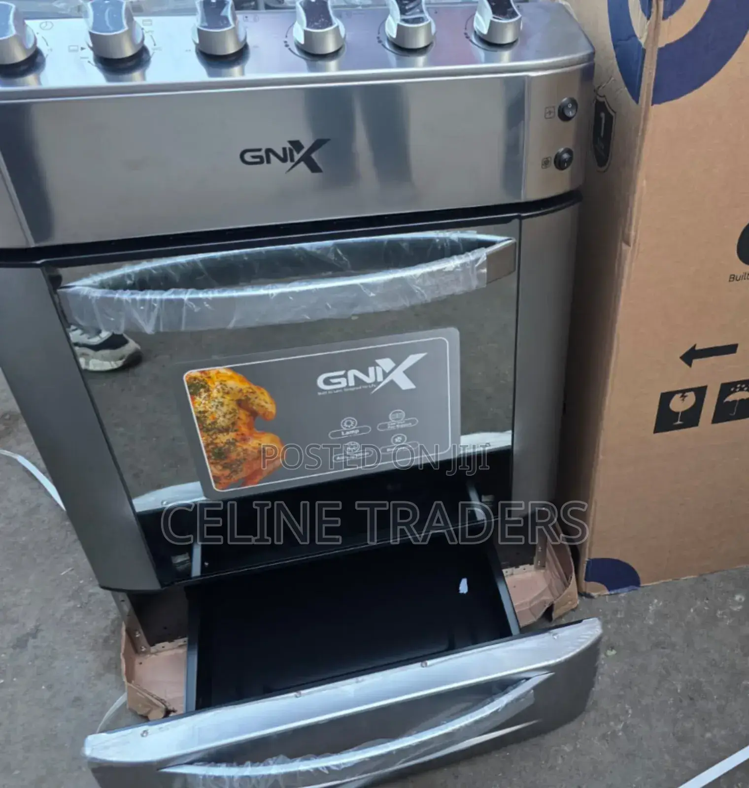 Gnix 60x60 3 Gas +1electric Cooker With Food Warmer