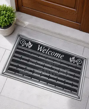 WELCOME Highly Flexible, Anti-Slip Rubber DOORMATS