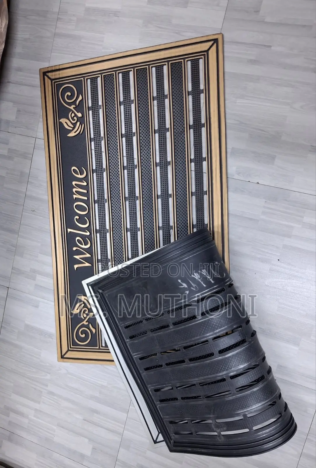 WELCOME Highly Flexible, Anti-Slip Rubber DOORMATS