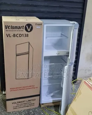Colour Silver Volsmart 138L Fridge. Top Freezer