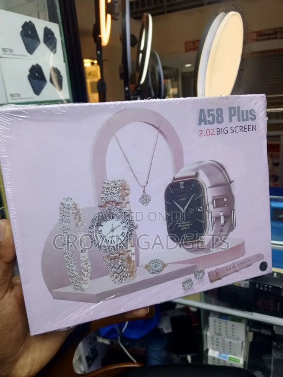 A58 Plus Smartwatch for Women With Luxury Jewelry Gift Set