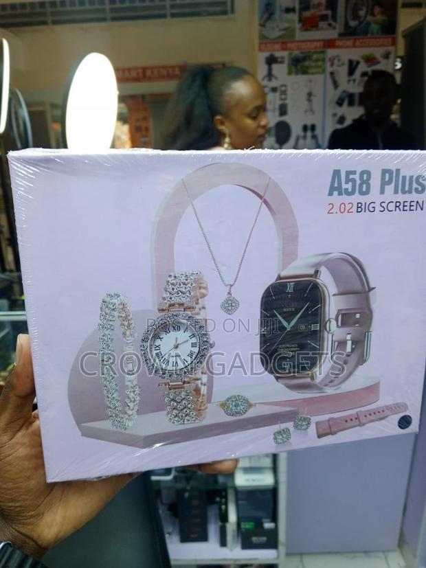 A58 Plus Bluetooth Calling Smartwatch 4-Piece Jewelry Set - thumbnail 2