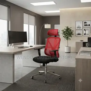Office Chairs; Ergonomic Red Backrest Fabric Office Chairs