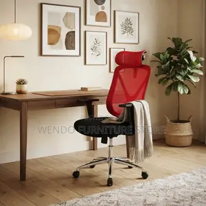 Office Chairs; Ergonomic Red Backrest Fabric Office Chairs