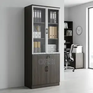 Office Cabinet; Half Glass Wooden Filing Cabinet