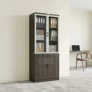 Office Cabinet; Half Glass Wooden Filing Cabinet